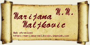 Marijana Maljković vizit kartica